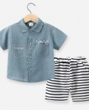 Set di abbigliamento corto per camicia casual per tuta da bambino 12m 4t Bambino Su