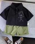 Moda Baby Boy Outfit Bambini Bambini Set di vestiti Solid Shirt Sh
