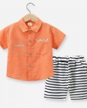 Fashion Baby Boy Outfits Kids Childrens Clothes Sets Solid Shirt Sh