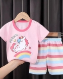 Set di vestiti per ragazze infantili sveglie per bambini in cotone estivo T
