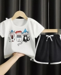 لطيف الرضع طفل الفتيات مجموعة ملابس الأطفال الصيف القطن الرياضة تي