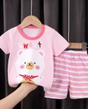 Set di vestiti per ragazze infantili sveglie per bambini in cotone estivo T