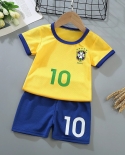 2022 equipo de fútbol informal para niños, conjunto de ropa deportiva para bebés, camiseta de manga corta
