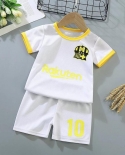 2022 equipo de fútbol informal para niños, conjunto de ropa deportiva para bebés, camiseta de manga corta
