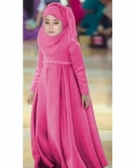  3 Piece Abaya Hijab Dress Girls Muslim Scarf Bow Robes Prayer Sets Niq