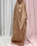 נערות מוסלמיות עם ברדס עיד שמלת חיגאב בגד תפילה jilbab abaya kids l