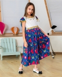 رمضان إسلامي بناتي فستان عباية أطفال بأكمام قصيرة