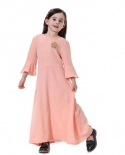  Cute Muslim Children Abaya Kids Long Dresses Girl Maxi Dress Robe Gown