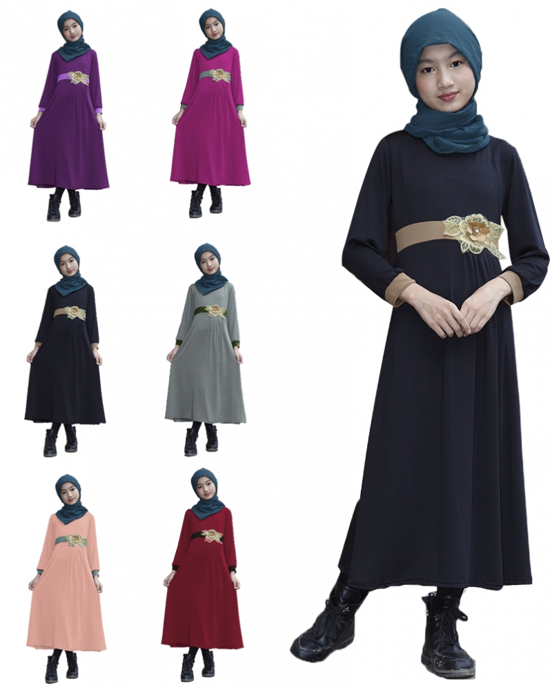 שמלת שרוול ארוך מוסלמית לילדה ילד קיד אבאיה איסלמית דובאי ערבית