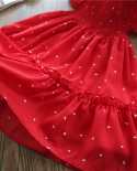  Polka Dot Girl New Summer Dress Kids Child  Red Eleltgant Dress Girl C