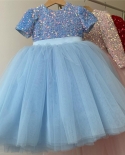  Girls Wedding Dress For Kids 38 Years Sequin Lace Tulle Princess Tutu 