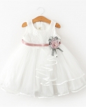  Little Girl Flower Party Lace Tutu Dress Baby Kids Sleevess Dresses Cl