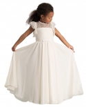  Teen Girl Wedding Party Princess Dress Children Bridesmaid White Long 