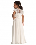 Teen Girl Wedding Party Princess Dress Children Bridesmaid White Long 