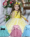  Girls Princess Dresses Polka Point Design Birthday Prom Dresses Childr