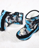 Gthmb أحذية الأطفال الثلوج Comouflage بوي بنات عارضة الشتاء مقاوم للماء المطر حذاء من الجلد الاطفال الشتاء أحذية Tenis Infanti