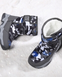 Gthmb Botas para niños Nieve Comouflage Boy Girls Casual Invierno Impermeable Lluvia Botines Niños Zapatos de invierno Tenis Inf