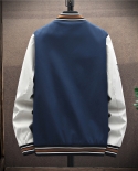  Mens Jacket Trend New Button Casual Letter Coats Round Neck Cardigan Baseball Uniform 2022 Spring And Autumn Tide Brand 