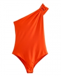  New Ladies 6 Colors One Shoulder One Piece Swimwear