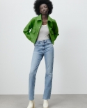  Green Soft Classic Lapel Stylish Ladies Top Jacket