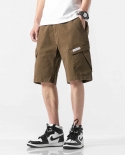 אוברול מכנסיים קצרים מותג גאות לגברים לבוש חיצוני קיץ משוחרר בתוספת דשן בתוספת מידה מכנסיים חמש נקודות טרנד פאן קזואל