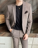Mens Business Casual Slim New Fashion Set Of Suit