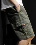 Mens Casual Loose Large Size Camouflage Tooling Shorts