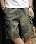 אוברול הסוואה מכנסיים קצרים מותג גאות לגברים בגזרת קיץ דק קזואל מכנסי חמש נקודות רפויים מכנסיים בגודל גדול חיצוני