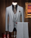Mens Suitable For Business Groom Formal Dress Wedding A Three-piece Suit