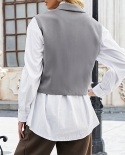 Small Suit Vest Womens Loose Cardigan Top Fashion Short Style Lapel Jacket