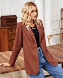 Simple And Temperament Cardigan Womens Autumn Comfortable Fashionable One Button Loose Long-sleeved Suit Jacket
