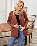 Simple And Temperament Cardigan Womens Autumn Comfortable Fashionable One Button Loose Long-sleeved Suit Jacket