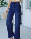 Casual Solid Color Home Wide-leg Retro Jeans Womens New Winter Products