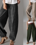Pantalones de mujer Pantalones de pierna ancha de talle alto de color sólido Pantalones casuales