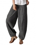 Pantalones de mujer Pantalones de pierna ancha de talle alto de color sólido Pantalones casuales