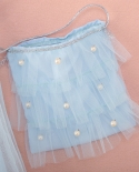פיה חמודה תינוקת שמלת נסיכה שמיים כחולים חרוזים ללא שרוולים טול קיץ ילדות קטנות שמלת מסיבה שמלות מפוארות