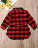 0 5 Years Toddler Kids Baby Girls Dress Red Plaid Loose Casual Princess Party Long Sleeve Dresses With Sashes Autumn Clo