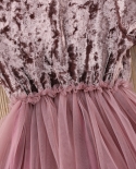 Summer Kid Girls Dress Velvet Tulle Tutu Midi Dresses Evening Party Princess Dresses Children Baby Girl Clothes For 6m T