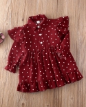 אופנה תינוקת ילדה שמלת חג המולד ילדות קטנות בגדי סלסול נדנדה נקודות צד שמלות נסיכה 1 6 שנים
