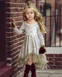 Lovely Christmas Dress For Baby Girl Clothes Kids Girls Princess Dresses Velvet Tassel Flower Bridesmaid Wedding Dress 1