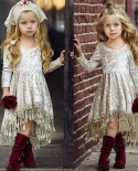 Lovely Christmas Dress For Baby Girl Clothes Kids Girls Princess Dresses Velvet Tassel Flower Bridesmaid Wedding Dress 1
