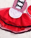 Pudcoco Cute Cosplay Little Red Riding Hood Set Newborn Baby Girl Tulle Tutu Lace Fancy Dresscape Cloak 0 24mdresses