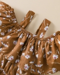 2 7 שנים אופנה בנות שמלה פרחונית סלסול שמלת כתפיות שמלת קזואל שמלת קו בגדי קיץ