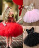 שמלת נסיכות ילדים תינוקות בנות שמלת כלה מפוארת שרוולים פאייטים שמלת מסיבה לילדה שמלות קיץ אלגנטיות