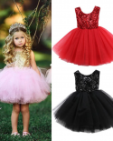 שמלת נסיכות ילדים תינוקות בנות שמלת כלה מפוארת שרוולים פאייטים שמלת מסיבה לילדה שמלות קיץ אלגנטיות