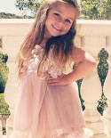 1 עד 7 שנים ילדים בנות שמלת נסיכה לתינוקת קטנה שמלות תחרות קיץ ללא שרוולים פרח טול עלי כותרת שמלת מסיבה