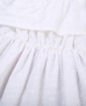pudcoco פעוט ילדים תינוק שמלת טוניקה שמלת כתף לבן קיץ שמלות ילדה ילדה מסיבה מזדמנת חתונה ילדה ילדה שמש