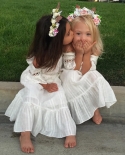 שנתיים עד 6 שנים בנות קטנות וחמודות שמלת קיץ לבנה לילדים שמלת תחרה נסיכת וינטג שמלת תחרות מסיבת חתונה שמלות בנות