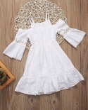 2 To 6 Years Cute Littler Girls White Summer Dress Kids Vintage Lace Princess Dress Wedding Party Pageant Dresses  Girls