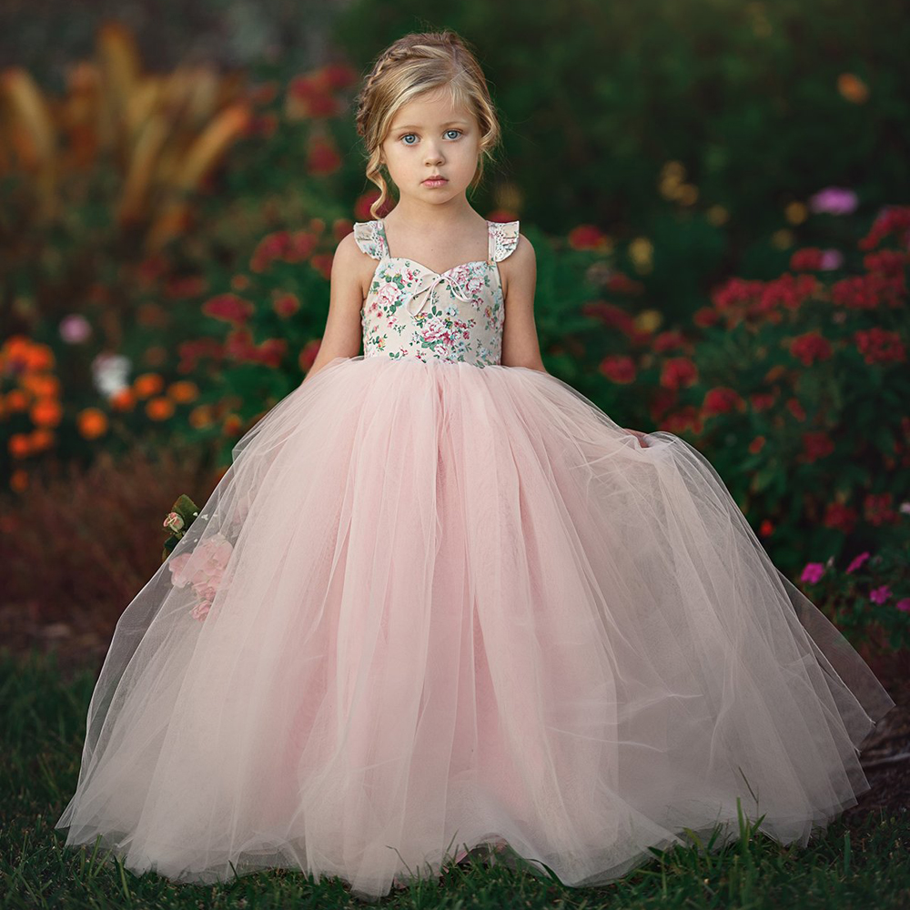 US 12.81 1 7 Year Kids Girls Princess Dress Evening Party Wedding Birthday Tulle Tutu Dresses Baby Girl Clothes Summer Long Maxi Description